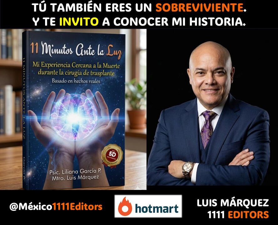 11:11 Editors Somos Luis y Liliana Márquez; fusionamos la excelencia de la psicología con la historia de sobrevivencia y una experiencia cercana a la muerte.